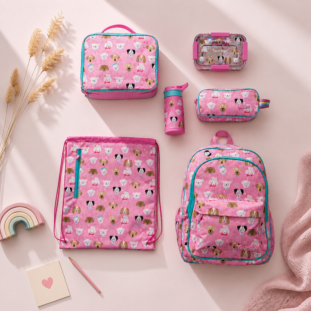 Set de cartable Pink Puppies