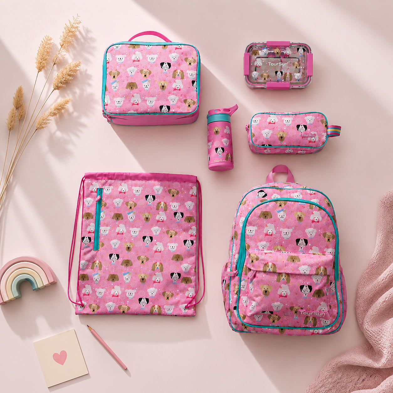 Set de cartable Pink Puppies